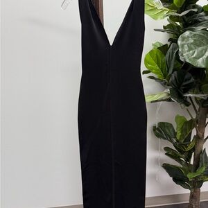Galvan London Elegant Black Backless Dress
